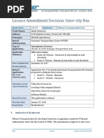 Licence Amendment Decision: Inter-City Bus: Application: 317-17 Applicant: Wilson's Transportation LTD