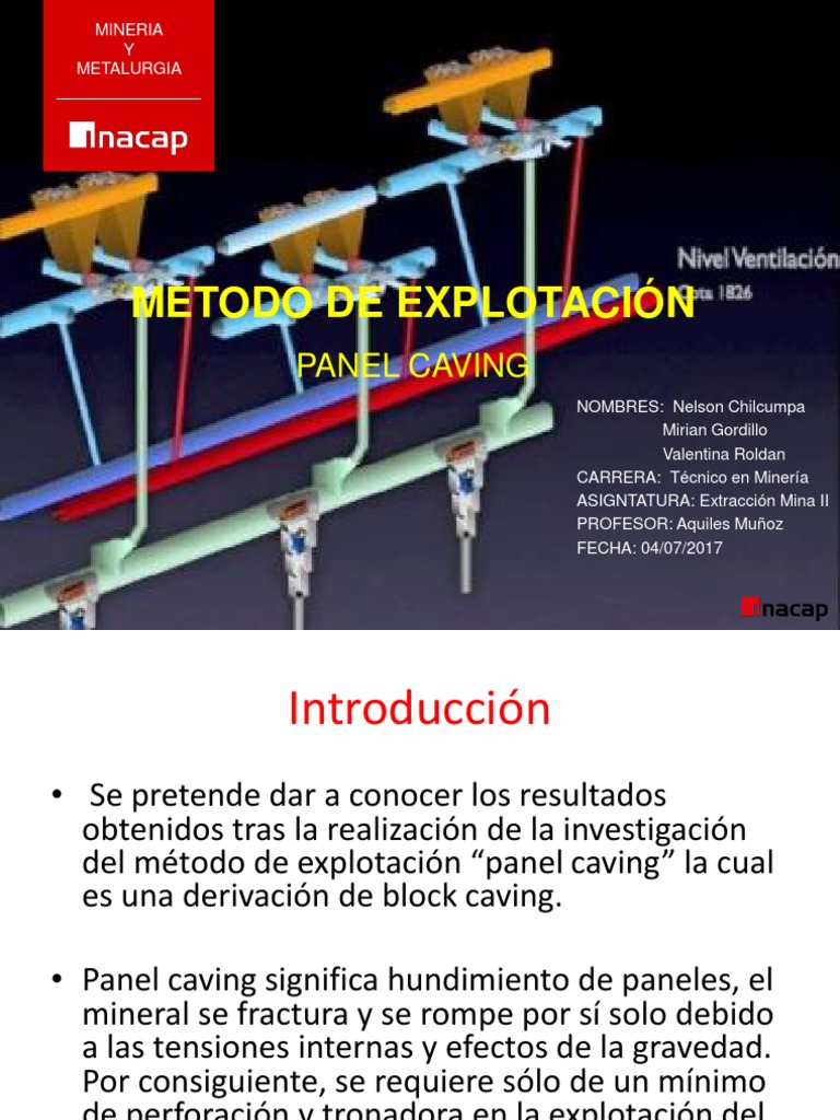 Panel Caving: Método de Explotación Minera | PDF | Minería | Roca ...