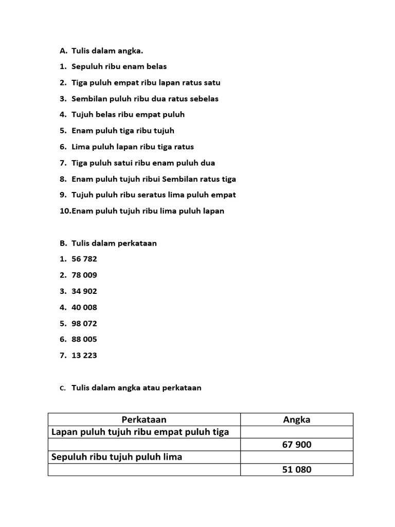 Penulisan Angka dalam Bahasa Indonesia | PDF
