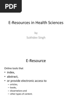 E-Resources in Health Sciences: by Sukhdev Singh