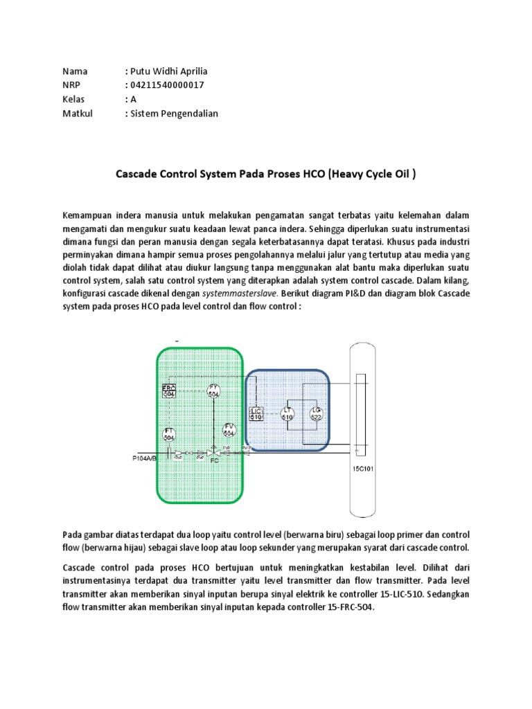 Cascade Control System Pada Proses HCO | PDF