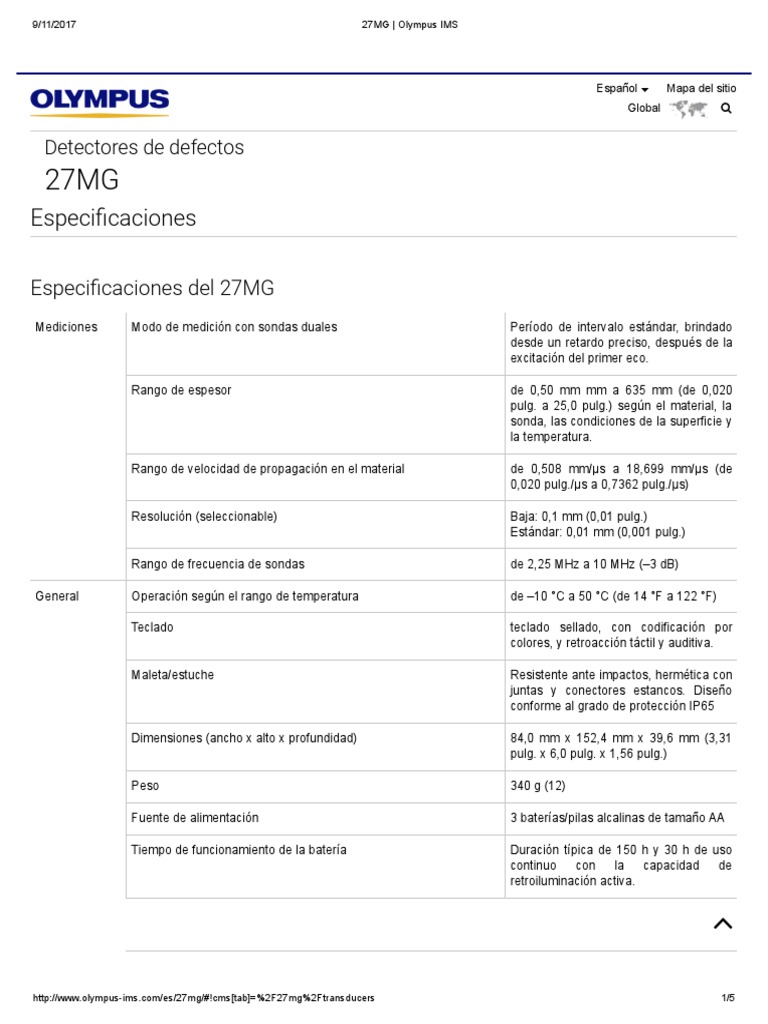 27MG - Olympus IMS - 3 | PDF | Calibración | Science