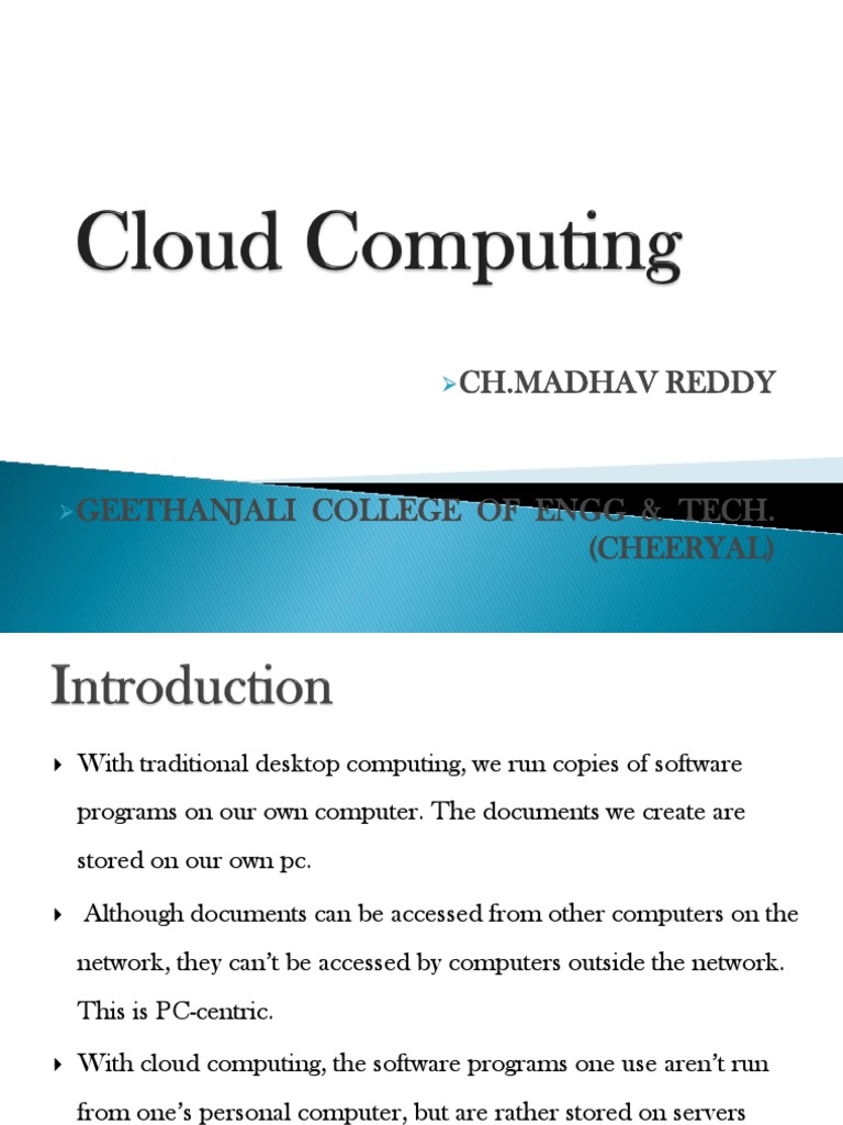 16 Slides | PDF | Cloud Computing | Application Software