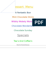 Dessert Menu