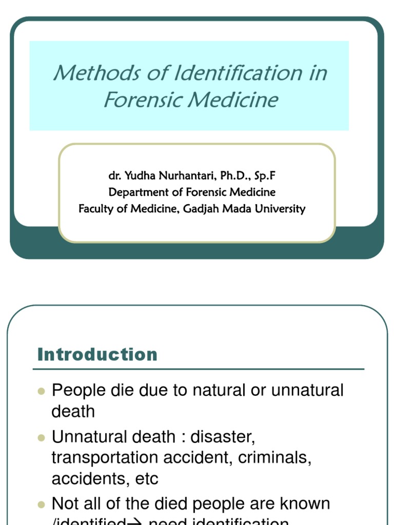 Forensic Identification Methods | PDF | Dna Profiling | Mitochondrial Dna