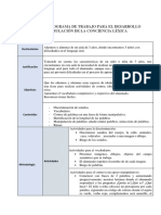 Programa de Trabajo para El Desarrollo y Estimulacion de La Conciencia Lexica.