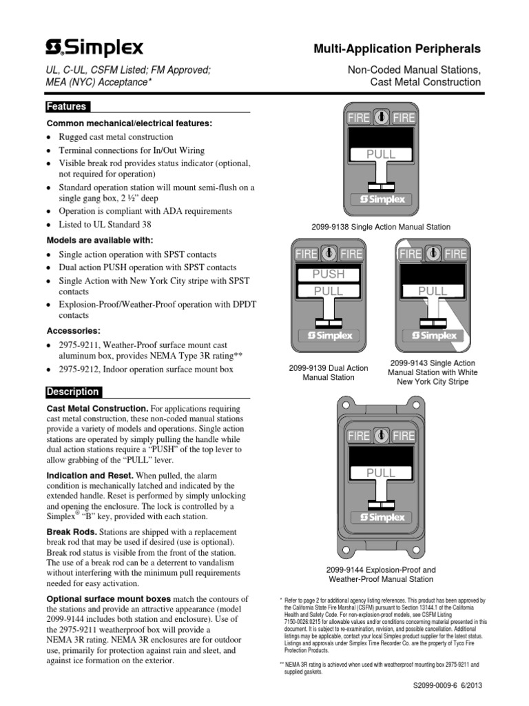 99 9144 Estacion Manual Explosion Proof Ul Y Fm Pdf Switch Trigger Firearms