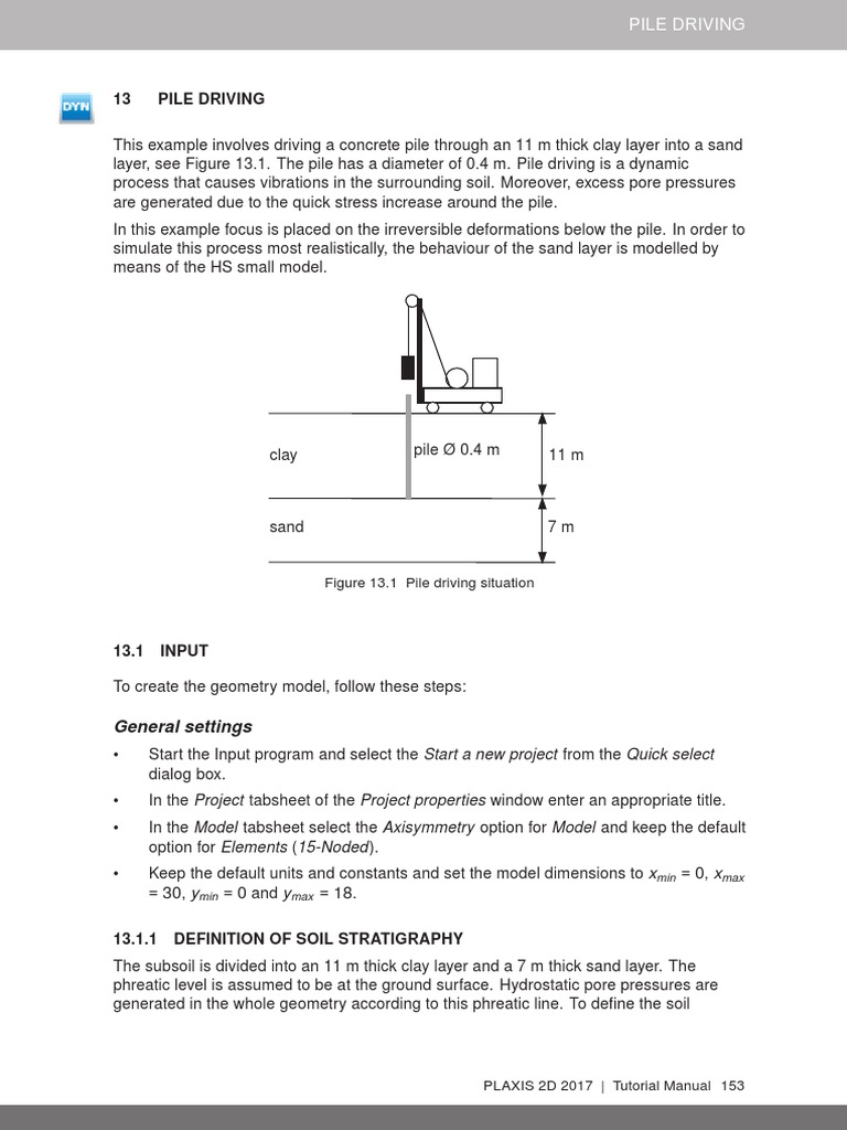 Pile Driving Simulation in PLAXIS 2D | PDF | Deep Foundation | Strength ...