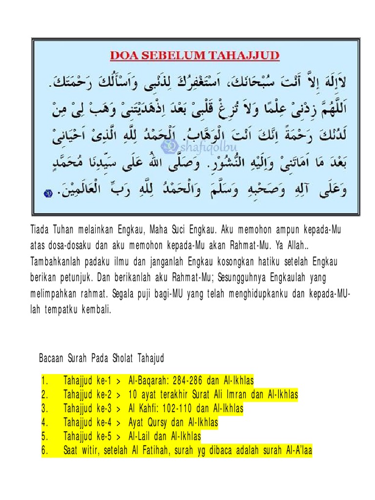 Doa Tahajjud