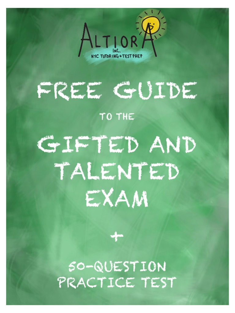 Altiora Free Guide To The Gifted and Talented Exam-Practice