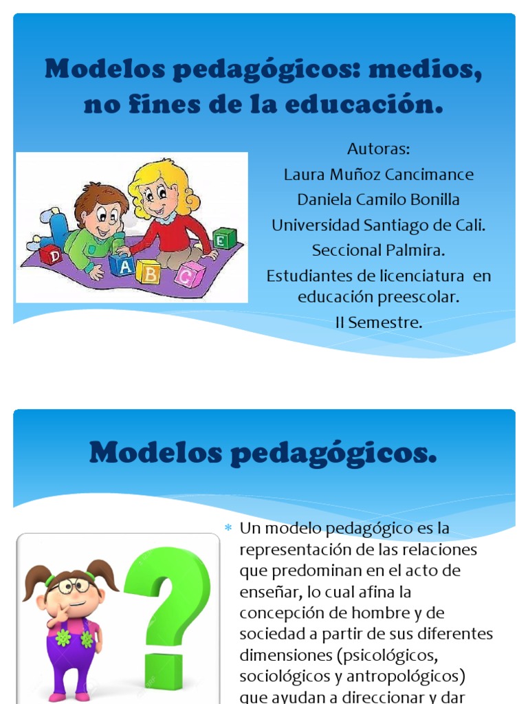 Modelos pedagógicos en educación preescolar | PDF | Pedagogía | Aparición