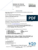 Comunicado Interno Estudiantes 2018-1 Actualizacion de Datos