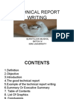 Technical Report Writing: Quratulain Mughal Batch Iv Isra University