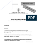 Operations Management: A Previous Exam Example