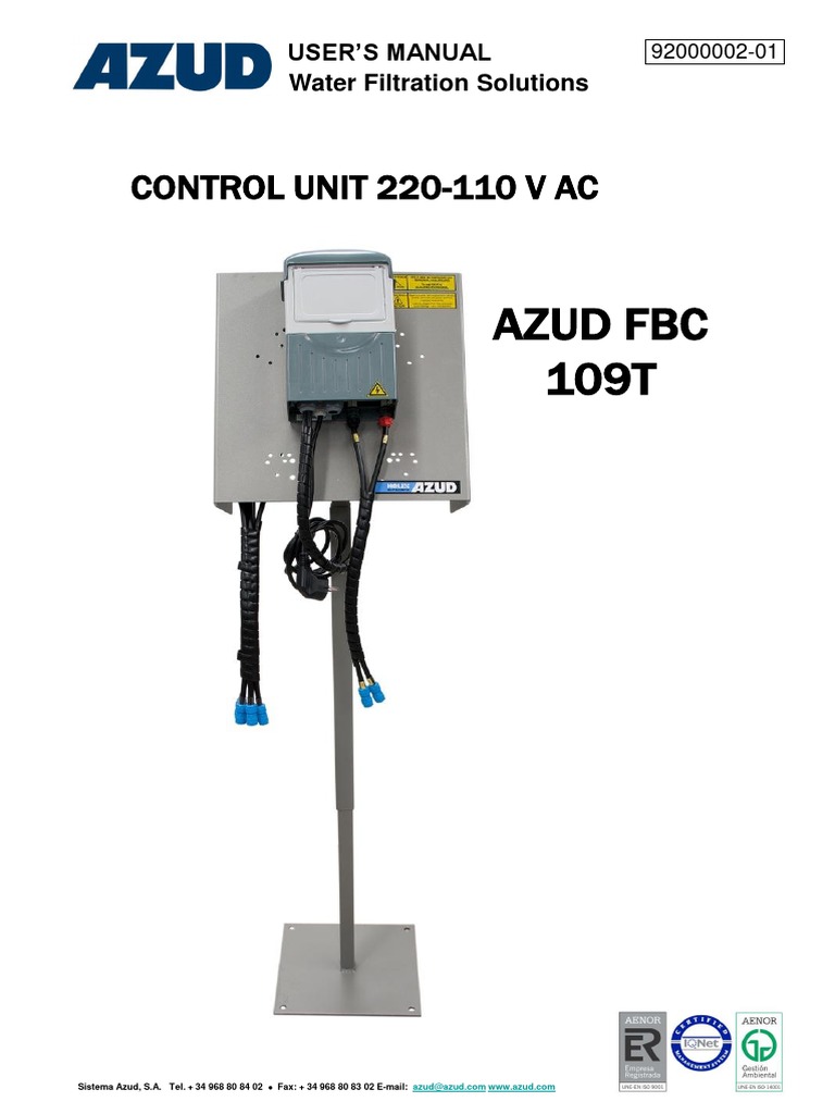 AZUD FBC Control Unit User Manual | PDF | Valve | Switch