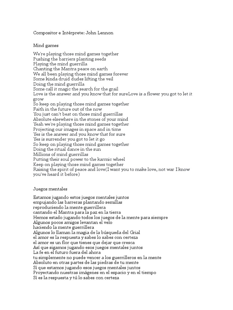 Mind Games PDF Música grabada Ocio