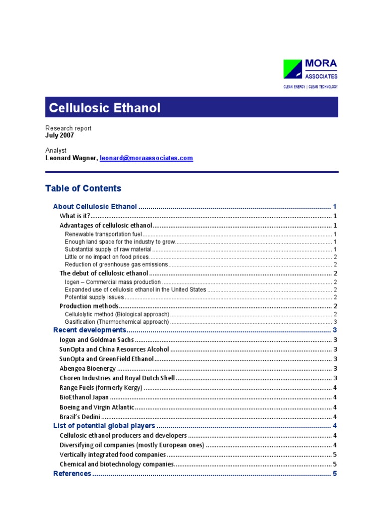 0707 Cellulosic Ethanol | PDF | Cellulosic Ethanol | Gasoline