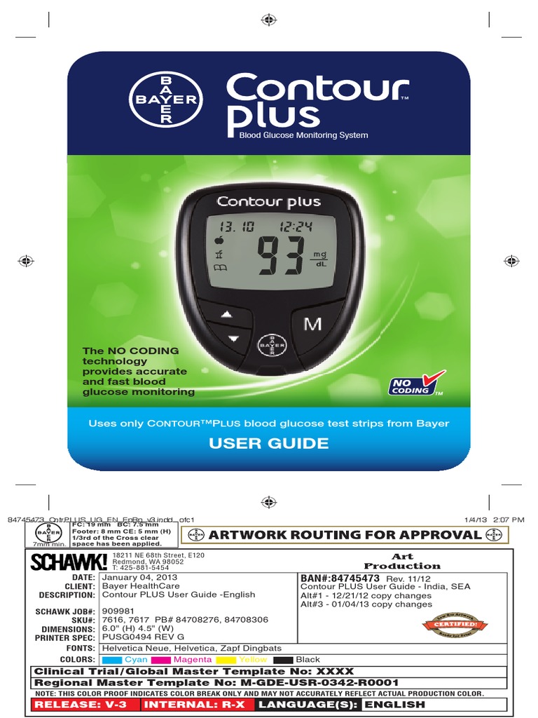 Contour Plus Meter User Guide Medical Specialties Medicine