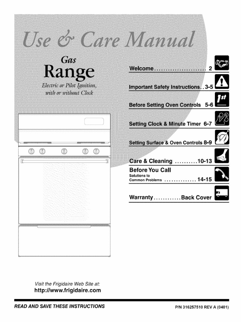 Gas Range Use and Care PDF Grilling Oven