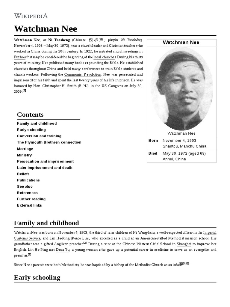 Watchman Nee | PDF | Religious Behaviour And Experience | Religious Faiths