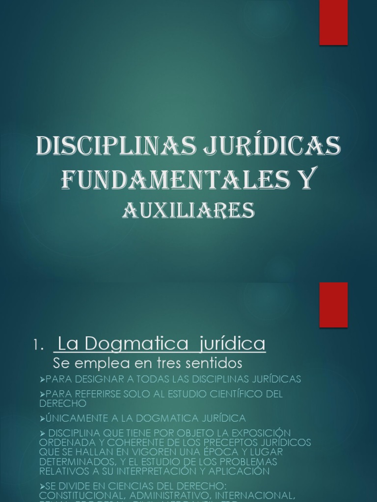 Disciplinas Jurídicas fundamentales