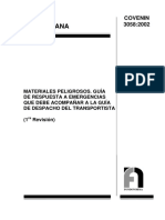 8-COVENIN3058-2002.MatPel Guia de Respuesta A Emergencia Que Debe Acompañar A La Guia de Despacho PDF