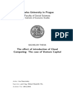 The Effect of Introduction of Cloud Computing - The Case of Venture Capital