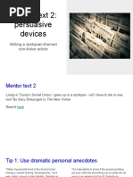 Mentor Text 2: Persuasive Devices: Writing A Dystopian-Themed Non-Fiction Article