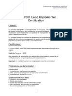 Programme de Formation ISO 27001 Lead Implementer