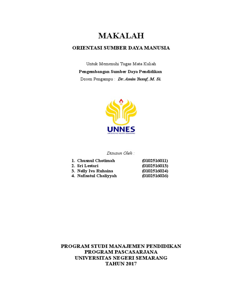 Makalah Orientasi Sdm