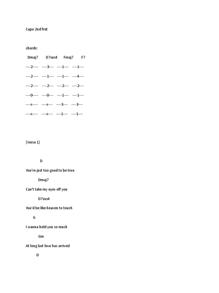 Cant Take My Eyes Off You Pdf Song Structure Songs