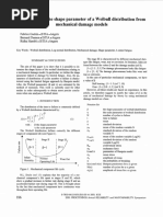 Determining The Shape Parameter of A Weibull Distribution From Mechanical Damage Models