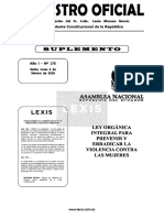 Registro Oficial Ley Orgánica Integral para Prevenir y Erradicar La Violencia Contra Las Mujeres