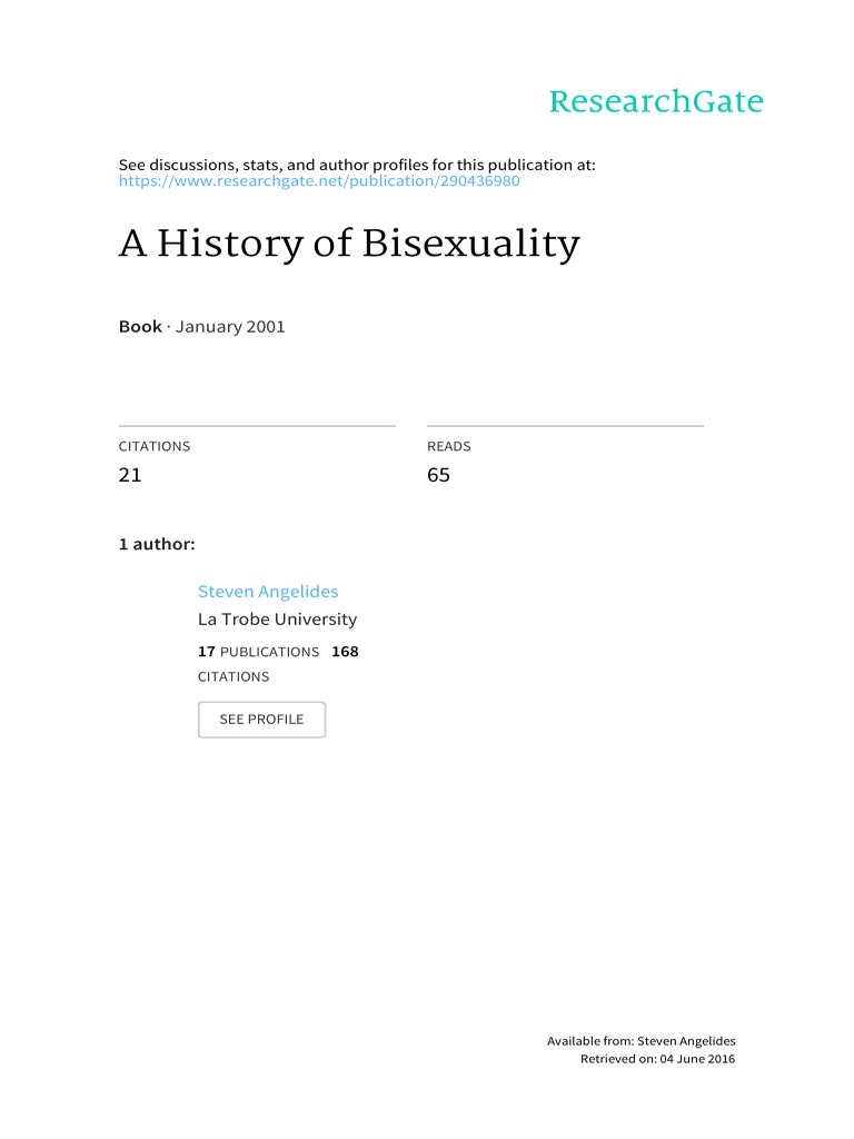 History and Theory of Bisexuality | PDF | Queer Theory | LGBTQIA+ Studies