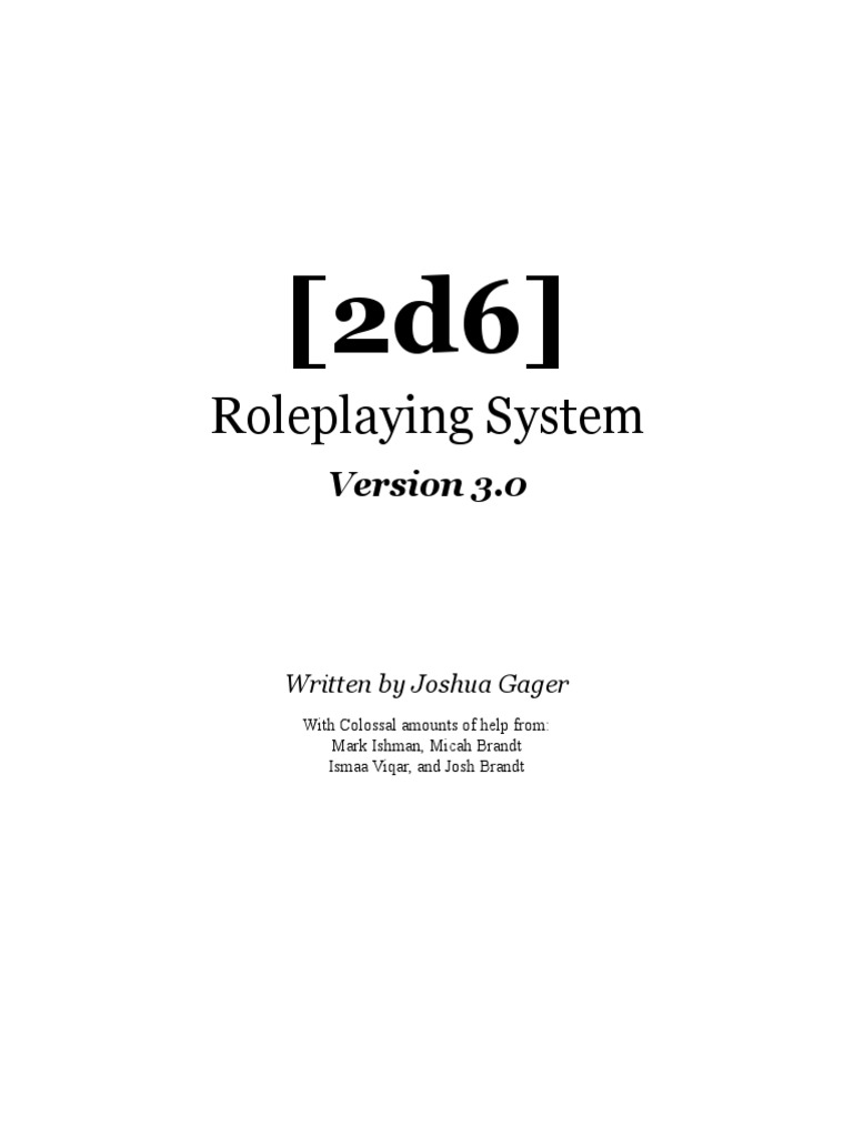 2d6 RPG System Overview and Rules | PDF | Role Playing Games | Gaming