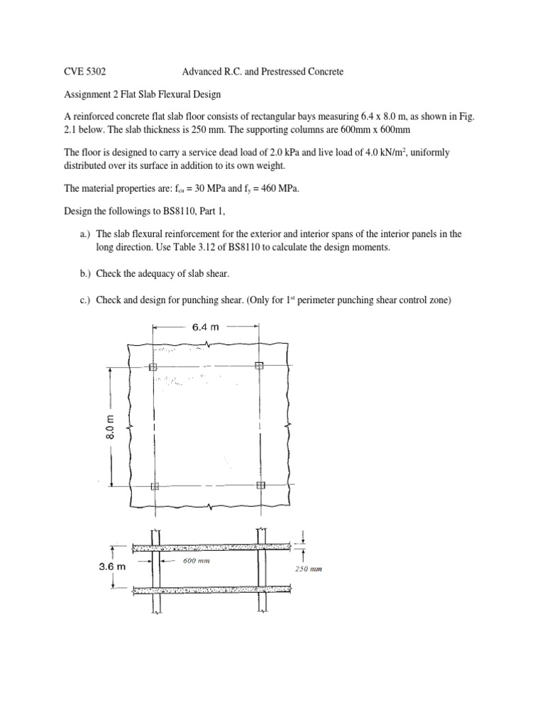 Assignment 2, Flat Slab Flexural Design PDF Architectural Design
