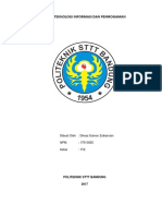 Tugas Teknologi Informasi Dan Pemrogaman: Dibuat Oleh: Dimas Sukron Zulkarnain NPM: 17010025 Kelas: 1T2