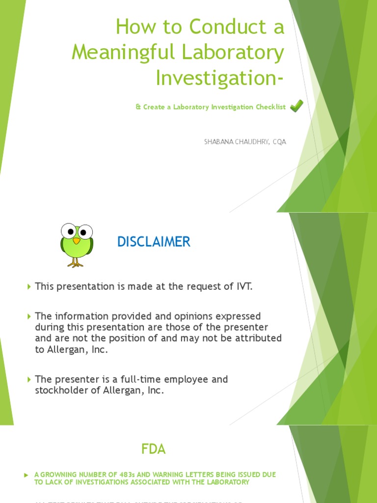 Laboratory Investigation Checklist Guide | PDF | Analysis | Evaluation