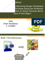 Pengaruh Green Marketing Dengan Pendekatan Marketing Mix Terhadap Keputusan Pembelian (Studi Kasus Produk Air Minum Kemasan Merek Aqua Di Kota Bogor)