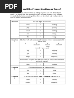 Present Continuous Tense and Collocations