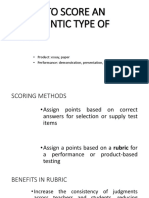 How To Score An Authentic Type of Test