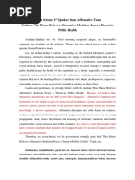 Script Debate: 1 Speaker From Affirmative Team Motion: This House Believes Alternative Medicine Poses A Threat To Public Health