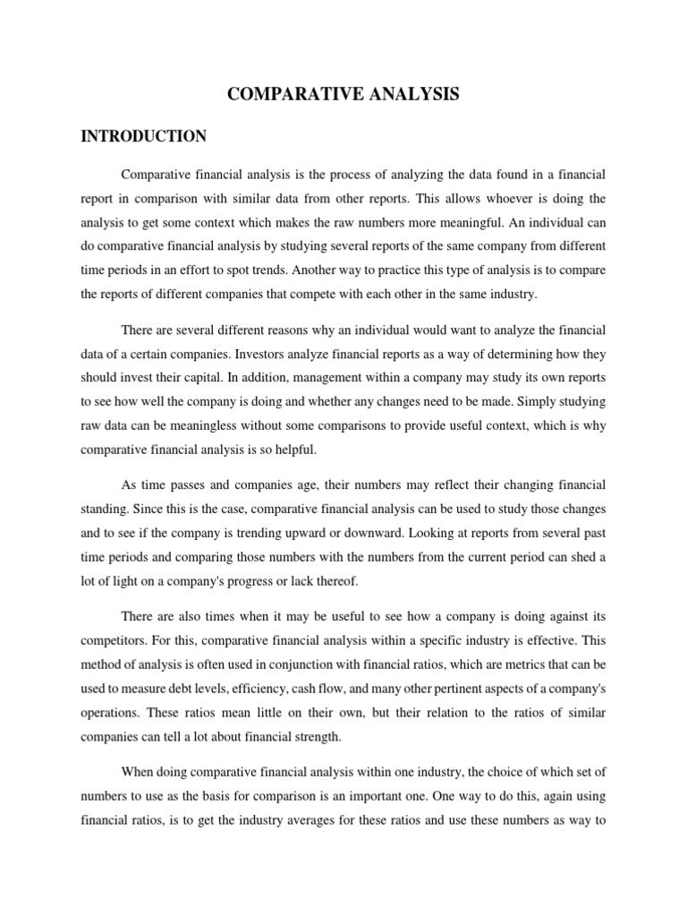 Comparative Analysis | PDF | Dividend | Stocks