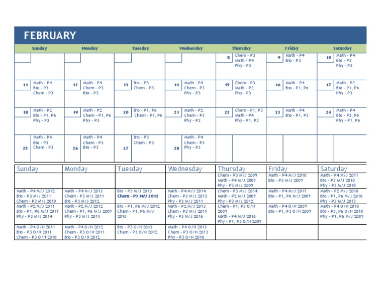 Monthly and Weekly Planning Calendar PDF Sports Leisure