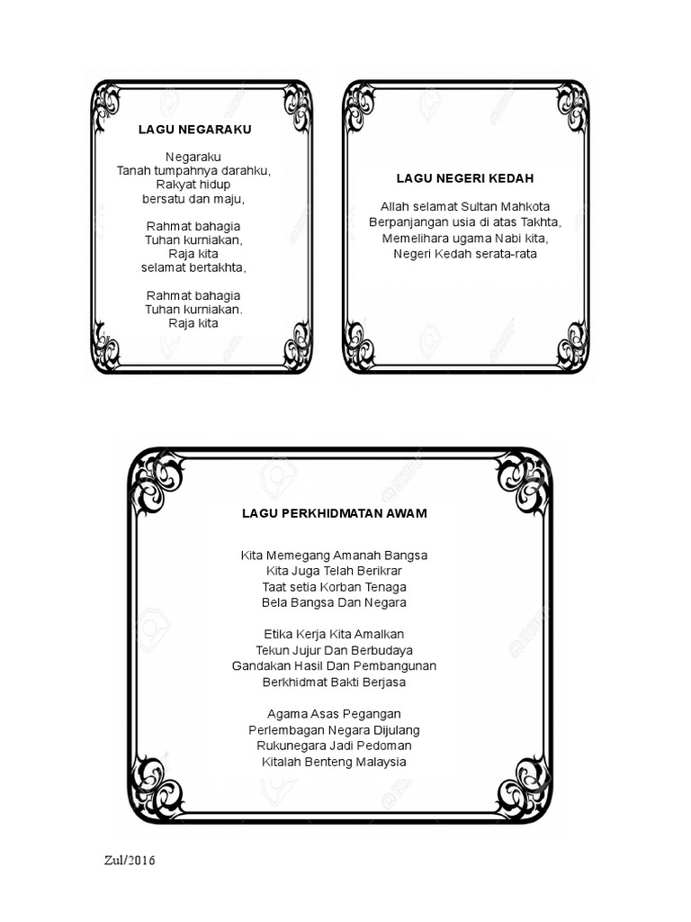 Lirik Lagu Negaraku Pdf