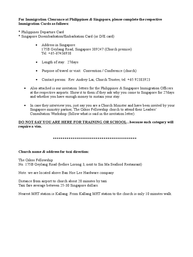 Immigration Clearance Guide for Singapore | PDF | Career & Growth