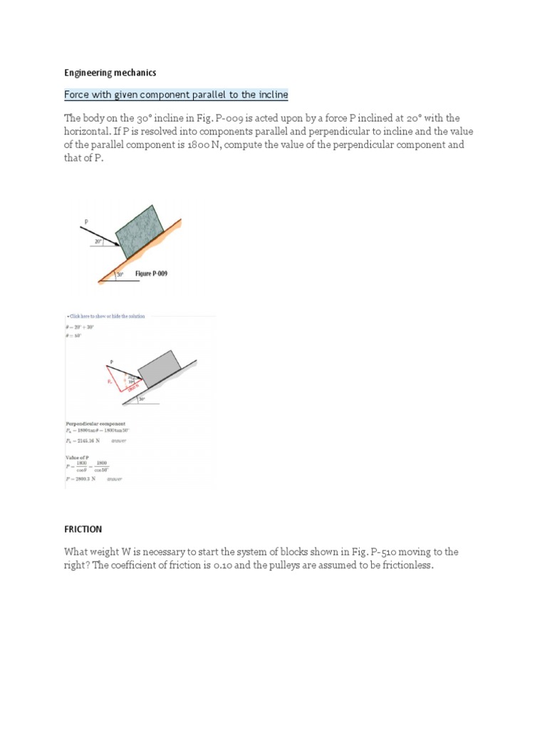 Engineering Mechanics Force With Given Component Parallel To The ...