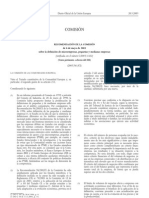 Recomendación de la Comisión de 6 de mayo de 2003 sobre la definición de microempresas, pequeñas y medianas empresas