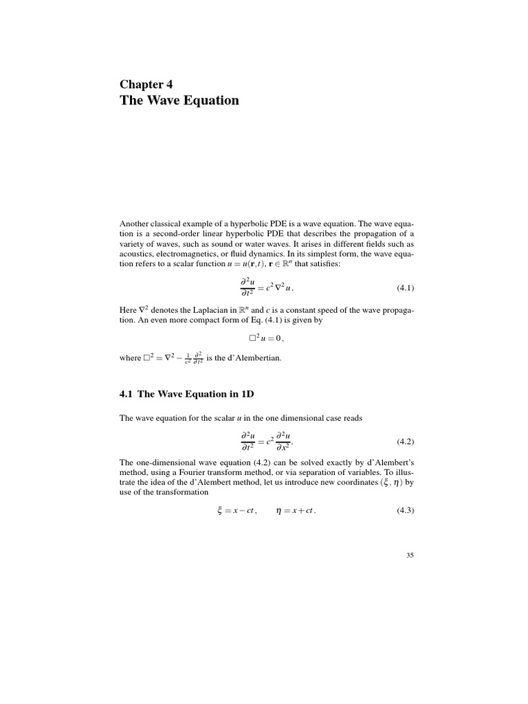 Wave Equation and Numerical Methods | PDF | Wave Equation | Waves