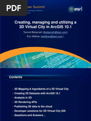 Creating Managing and Utilizing a 3d Virtual City